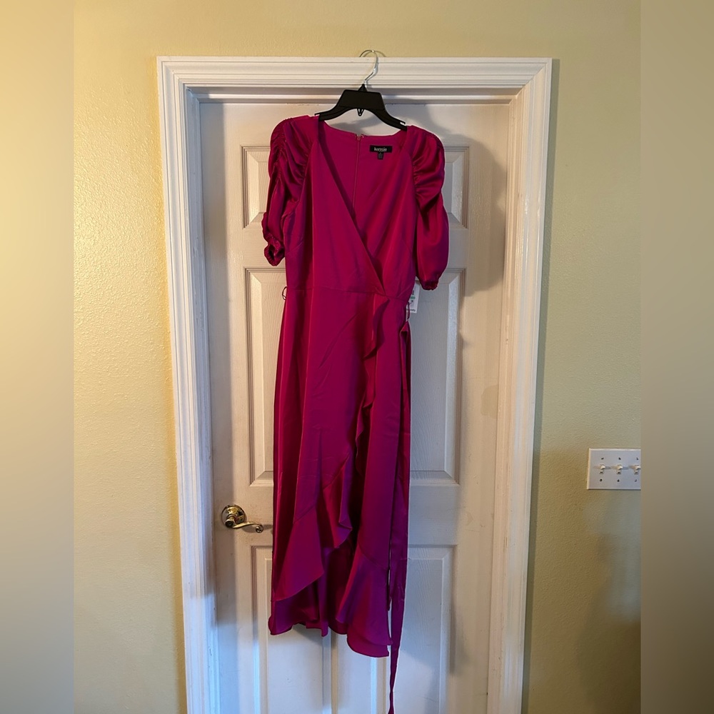 Beautiful fuschia dress perfect for wedding guest or evening dinner